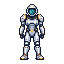 A voxel Pioneer astronaut